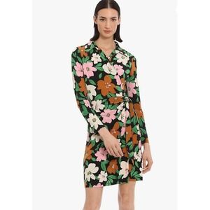 Donna Morgan‎ Floral Wrap Dress Sz 16 Stretch Jersey Garden Party Brunch Work